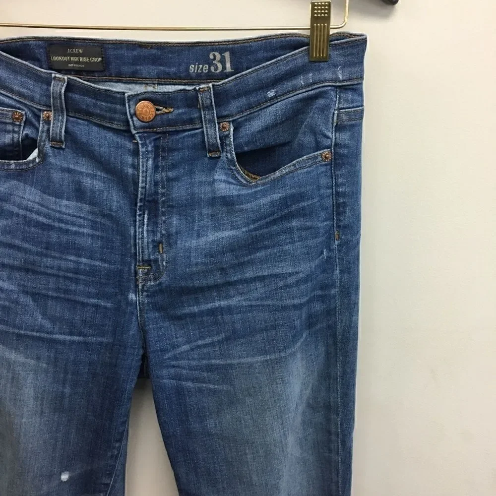 J. Crew | Lookout High Rise Crop Raw Hem Jeans 31